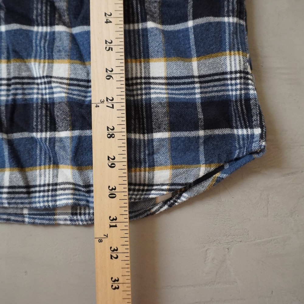 ONeill Flannel Shirt 2XL Mens Blue Plaid Classic Fit Y2K Surf Button Up Shirt - Picture 7 of 8